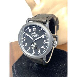 Shinola Men's Watch S0120077935 Runwell Quartz Black Dial Leather Band 41mm